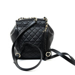 CHANEL Backpack Duma Backpack Large Black Lambskin Quilted - Redeluxe