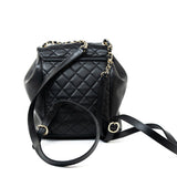CHANEL Backpack Duma Backpack Large Black Lambskin Quilted - Redeluxe