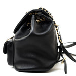 CHANEL Backpack Duma Backpack Large Black Lambskin Quilted - Redeluxe