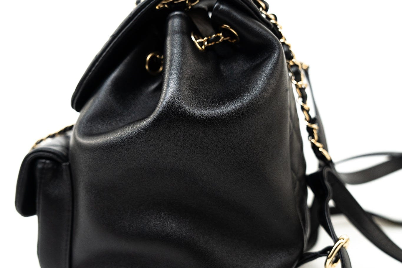 CHANEL Backpack Duma Backpack Large Black Lambskin Quilted - Redeluxe