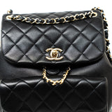 CHANEL Backpack Duma Backpack Large Black Lambskin Quilted - Redeluxe