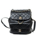 CHANEL Backpack Duma Backpack Large Black Lambskin Quilted - Redeluxe