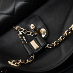 CHANEL Backpack Duma Backpack Large Black Lambskin Quilted - Redeluxe