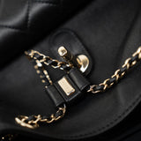CHANEL Backpack Duma Backpack Large Black Lambskin Quilted - Redeluxe