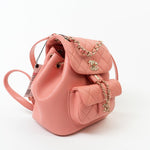 CHANEL Backpack Pink 22A Coral/Pink Leather Duma Backpack Small LGHW - Redeluxe