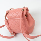 CHANEL Backpack Pink 22A Coral/Pink Leather Duma Backpack Small LGHW - Redeluxe