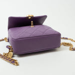 CHANEL Backpack Purple 22P Purple Caviar Quilted Melody Chain BackPack w/ Aged Gold Hardware - Redeluxe