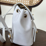 CHANEL Backpack White Caviar Quilted BackPack w/ Aged Gold Hardware - Redeluxe