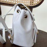 CHANEL Backpack White Caviar Quilted BackPack w/ Aged Gold Hardware - Redeluxe
