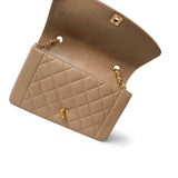 CHANEL Beige Diana Flap Beige Lambskin Quilted Medium Gold Hardware - Redeluxe
