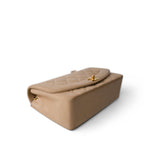 CHANEL Beige Diana Flap Beige Lambskin Quilted Medium Gold Hardware - Redeluxe