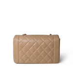 CHANEL Beige Diana Flap Beige Lambskin Quilted Medium Gold Hardware - Redeluxe