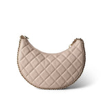 CHANEL Beige Light Beige Small Lambskin Quilted Hobo Bag - Redeluxe