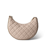 CHANEL Beige Light Beige Small Lambskin Quilted Hobo Bag - Redeluxe