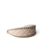 CHANEL Beige Light Beige Small Lambskin Quilted Hobo Bag - Redeluxe