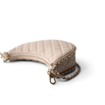 CHANEL Beige Light Beige Small Lambskin Quilted Hobo Bag - Redeluxe