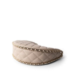 CHANEL Beige Light Beige Small Lambskin Quilted Hobo Bag - Redeluxe