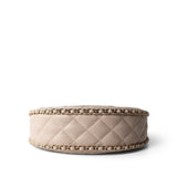 CHANEL Beige Light Beige Small Lambskin Quilted Hobo Bag - Redeluxe