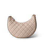 CHANEL Beige Light Beige Small Lambskin Quilted Hobo Bag - Redeluxe