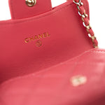 CHANEL Belt Bag 21C Coral/Pink Lambskin Quilted O Belt Bag Light Gold Hardware - Redeluxe