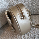 CHANEL Belt Bag 22S CC In Love Metallic Gold Lambskin Heart Zipped Belt Bag LGHW - Redeluxe