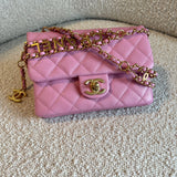 CHANEL Belt Bag 22S Dark Pink Caviar Quilted Belt Bag AGHW - Redeluxe