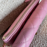 CHANEL Belt Bag 22S Dark Pink Caviar Quilted Belt Bag AGHW - Redeluxe