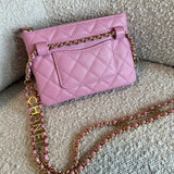 CHANEL Belt Bag 22S Dark Pink Caviar Quilted Belt Bag AGHW - Redeluxe