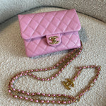 CHANEL Belt Bag 22S Dark Pink Caviar Quilted Belt Bag AGHW - Redeluxe