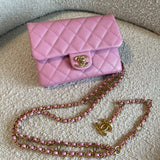 CHANEL Belt Bag 22S Dark Pink Caviar Quilted Belt Bag AGHW - Redeluxe