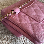 CHANEL Belt Bag 22S Dark Pink Caviar Quilted Belt Bag AGHW - Redeluxe