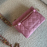 CHANEL Belt Bag 22S Dark Pink Caviar Quilted Belt Bag AGHW - Redeluxe