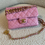 CHANEL Belt Bag 22S Dark Pink Caviar Quilted Belt Bag AGHW - Redeluxe