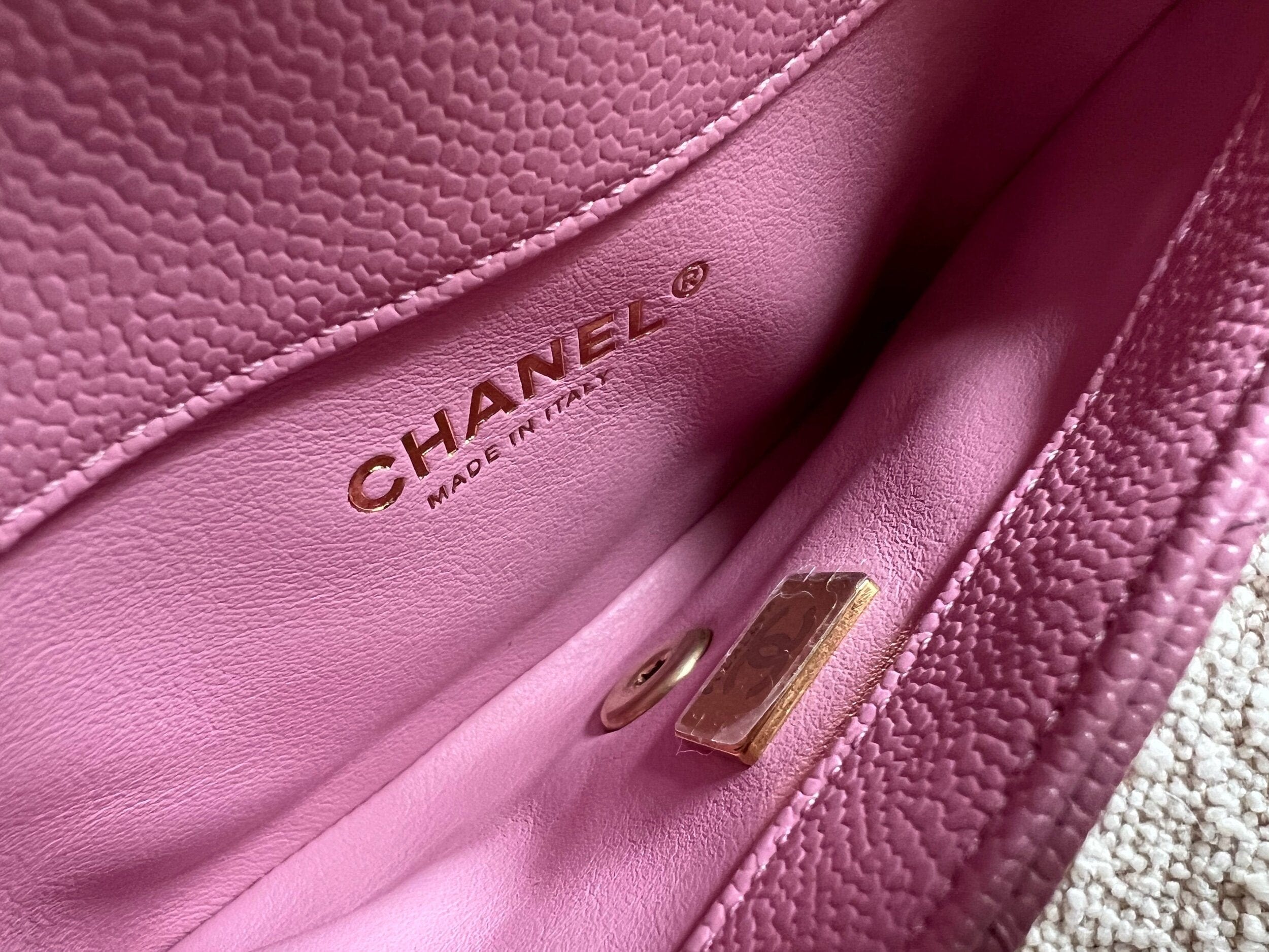 CHANEL Belt Bag 22S Dark Pink Caviar Quilted Belt Bag AGHW - Redeluxe