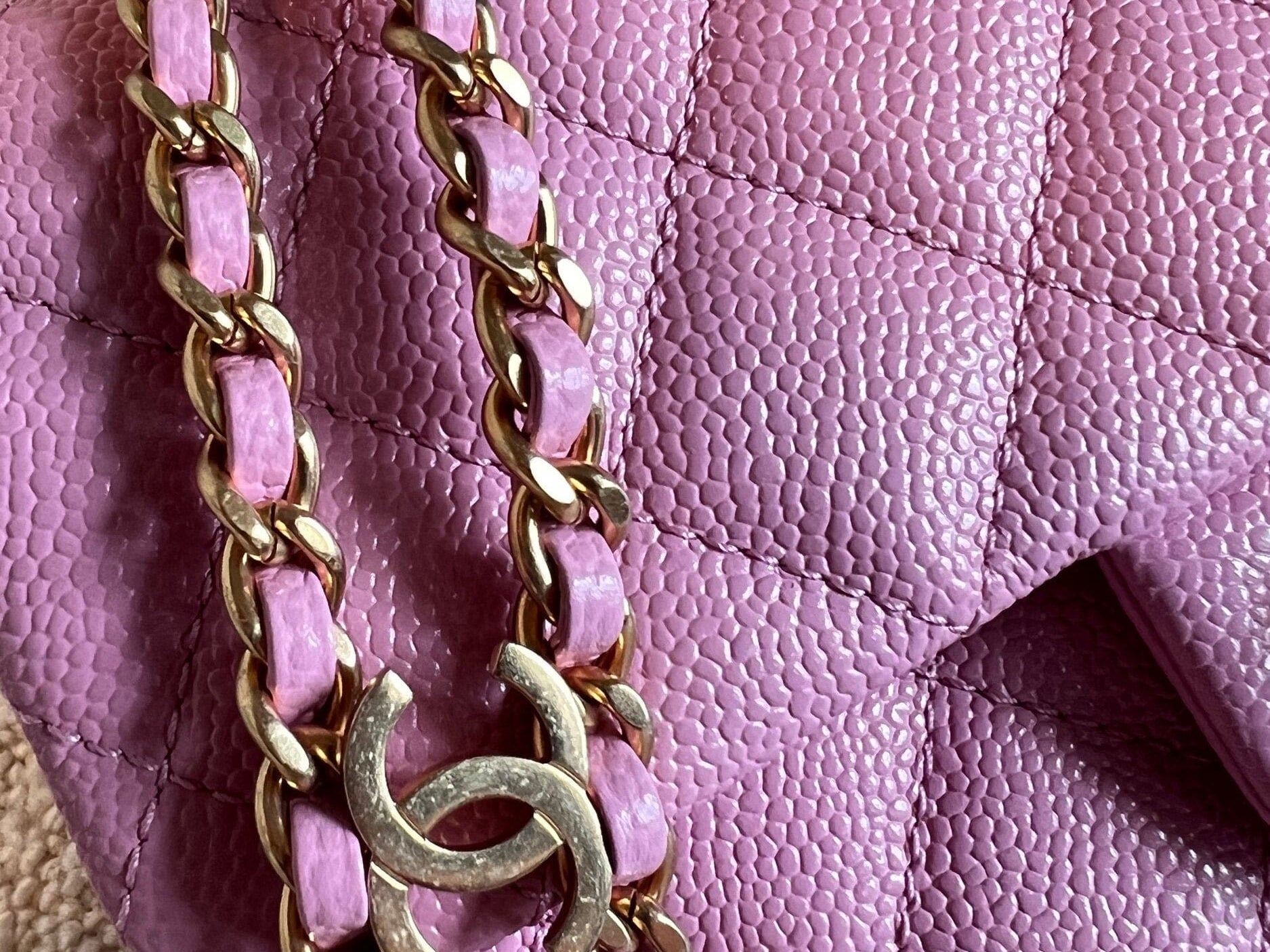 CHANEL Belt Bag 22S Dark Pink Caviar Quilted Belt Bag AGHW - Redeluxe