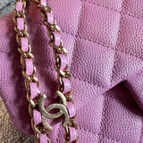 CHANEL Belt Bag 22S Dark Pink Caviar Quilted Belt Bag AGHW - Redeluxe