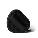 CHANEL Belt Bag Black 22S CC In Love Heart Zipped Black Lambskin Quilted Belt Bag LGHW - Redeluxe