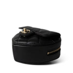 CHANEL Belt Bag Black 22S CC In Love Heart Zipped Black Lambskin Quilted Belt Bag LGHW - Redeluxe