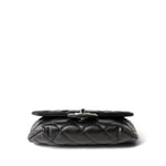 CHANEL Belt Bag Black Black Calfskin Quilted CC Uniform Flap Belt Bag Silver Hardware - Redeluxe