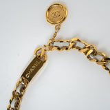 CHANEL Belt Gold Vintage White / Gold Coco Mark Chain Belt - Redeluxe