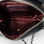 CHANEL Black 12C Black Caviar Quilted Mini Dual Zipper Case Silver Hardware - Redeluxe