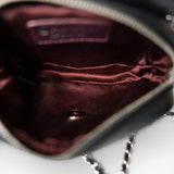 CHANEL Black 12C Black Caviar Quilted Mini Dual Zipper Case Silver Hardware - Redeluxe