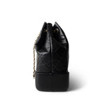 CHANEL Black 19C Black Aged Calfskin Quilted Gabrielle Backpack - Redeluxe