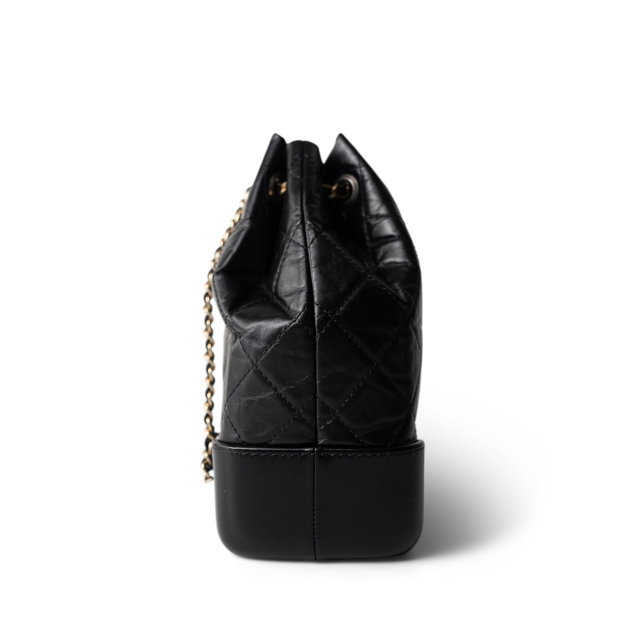 CHANEL Black 19C Black Aged Calfskin Quilted Gabrielle Backpack - Redeluxe