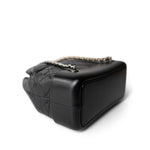 CHANEL Black 19C Black Aged Calfskin Quilted Gabrielle Backpack - Redeluxe