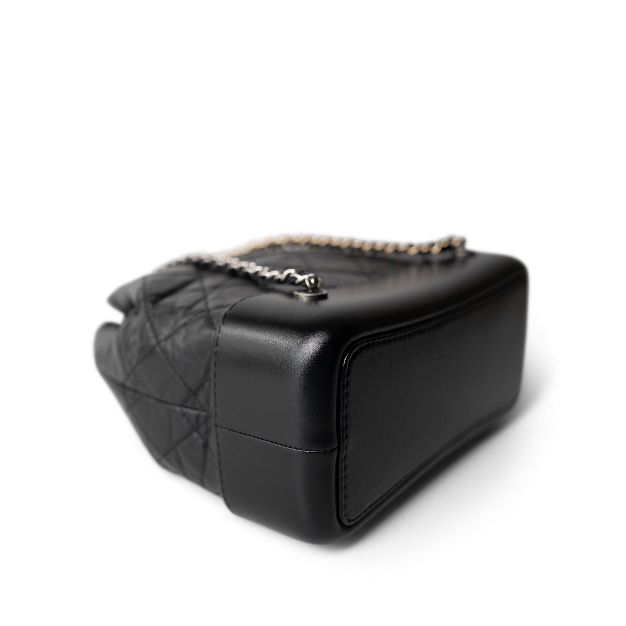 CHANEL Black 19C Black Aged Calfskin Quilted Gabrielle Backpack - Redeluxe