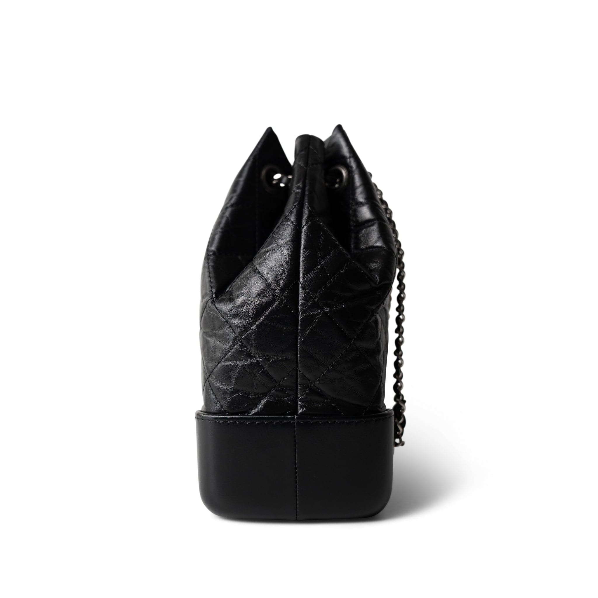 CHANEL Black 19C Black Aged Calfskin Quilted Gabrielle Backpack - Redeluxe
