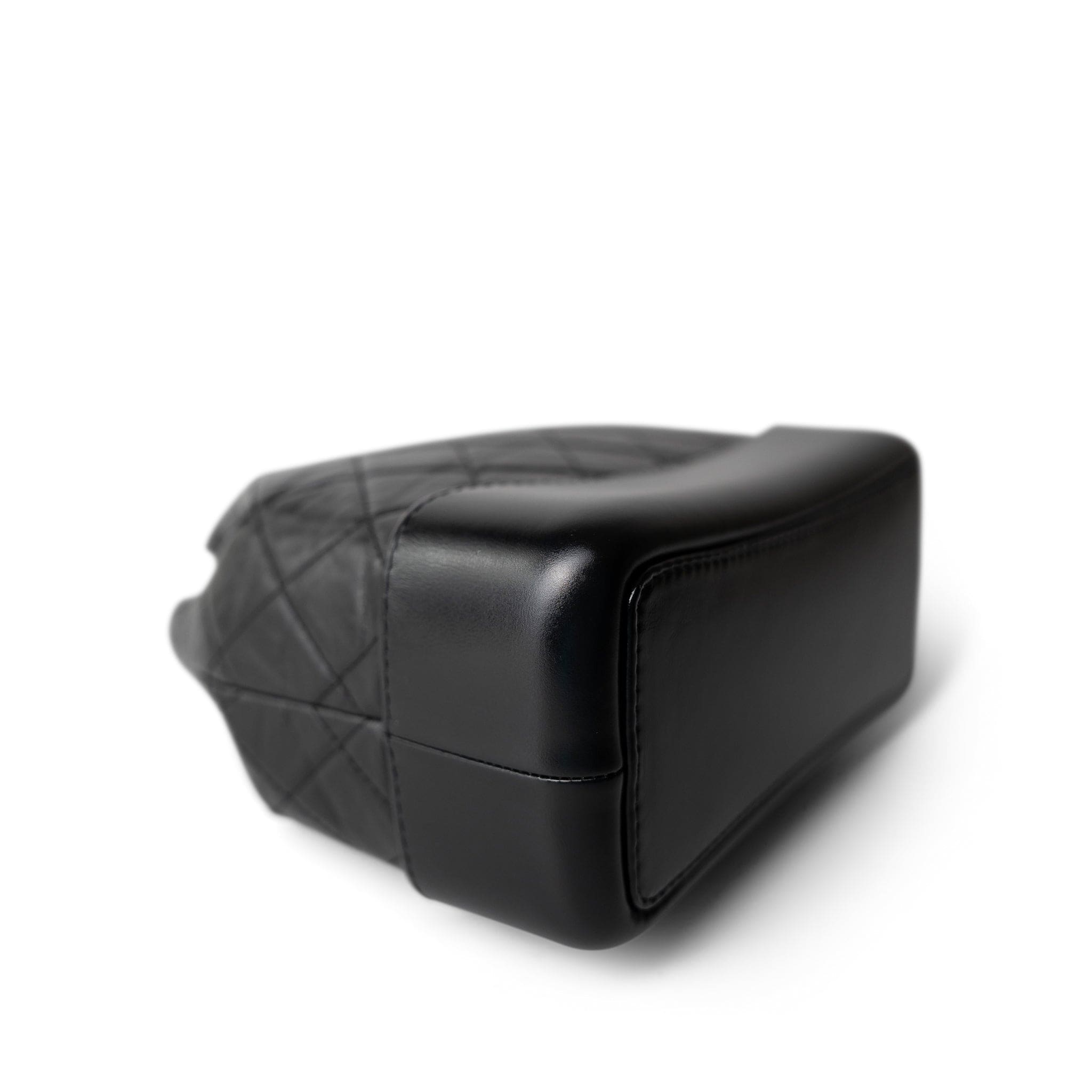CHANEL Black 19C Black Aged Calfskin Quilted Gabrielle Backpack - Redeluxe