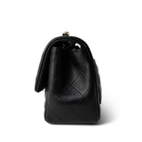 CHANEL Black 21P Black Lambskin Quilted Mini Square Flap Light Gold Hardware - Redeluxe