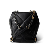CHANEL Black 24C Black Lambskin Quilted 19 Flap Backpack Mixed Hardware - Redeluxe